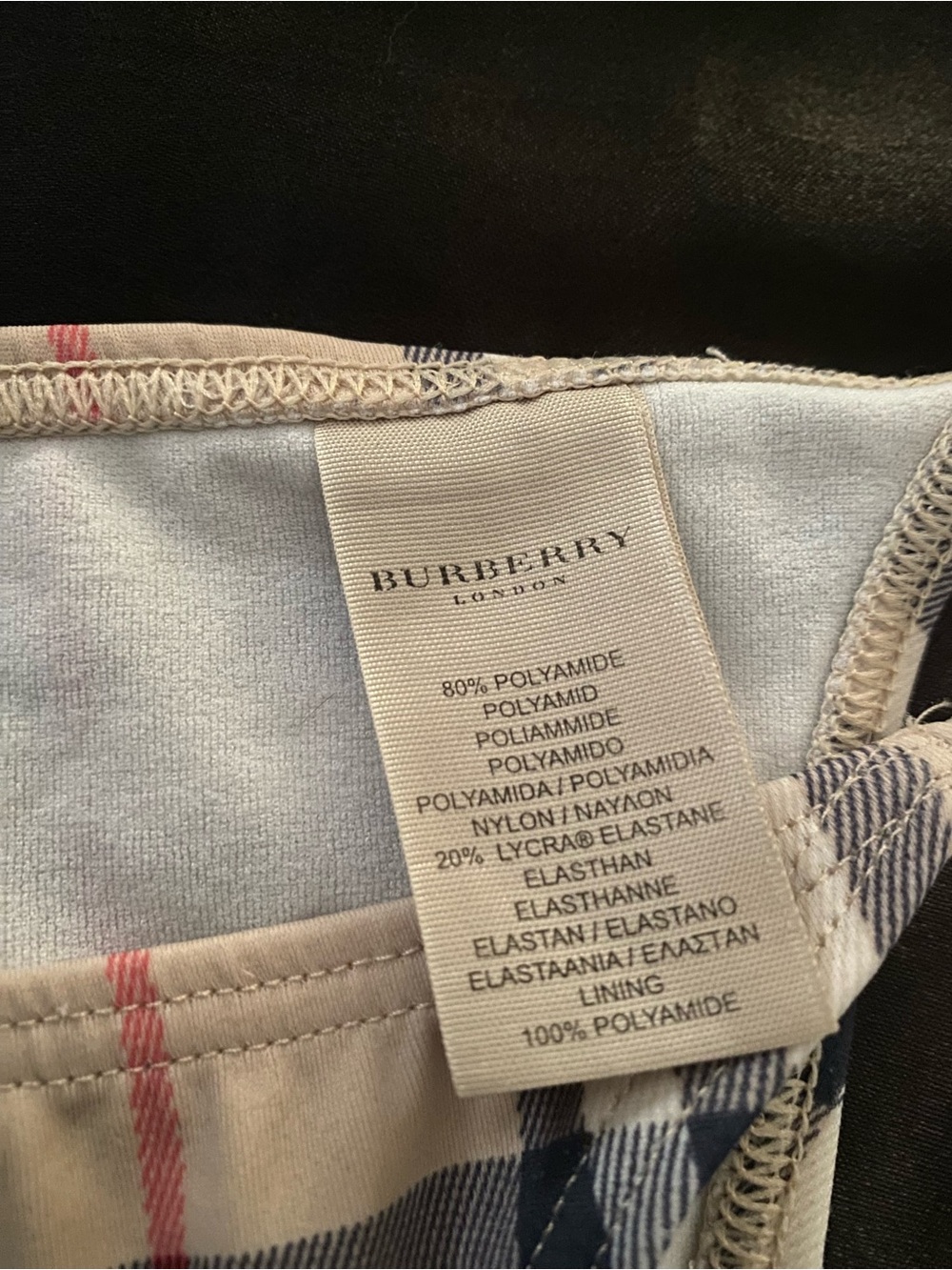 Burberry Beige Navy Red Check Triangle String Bikini AMAZING DEAL!! - Picture 4 of 7